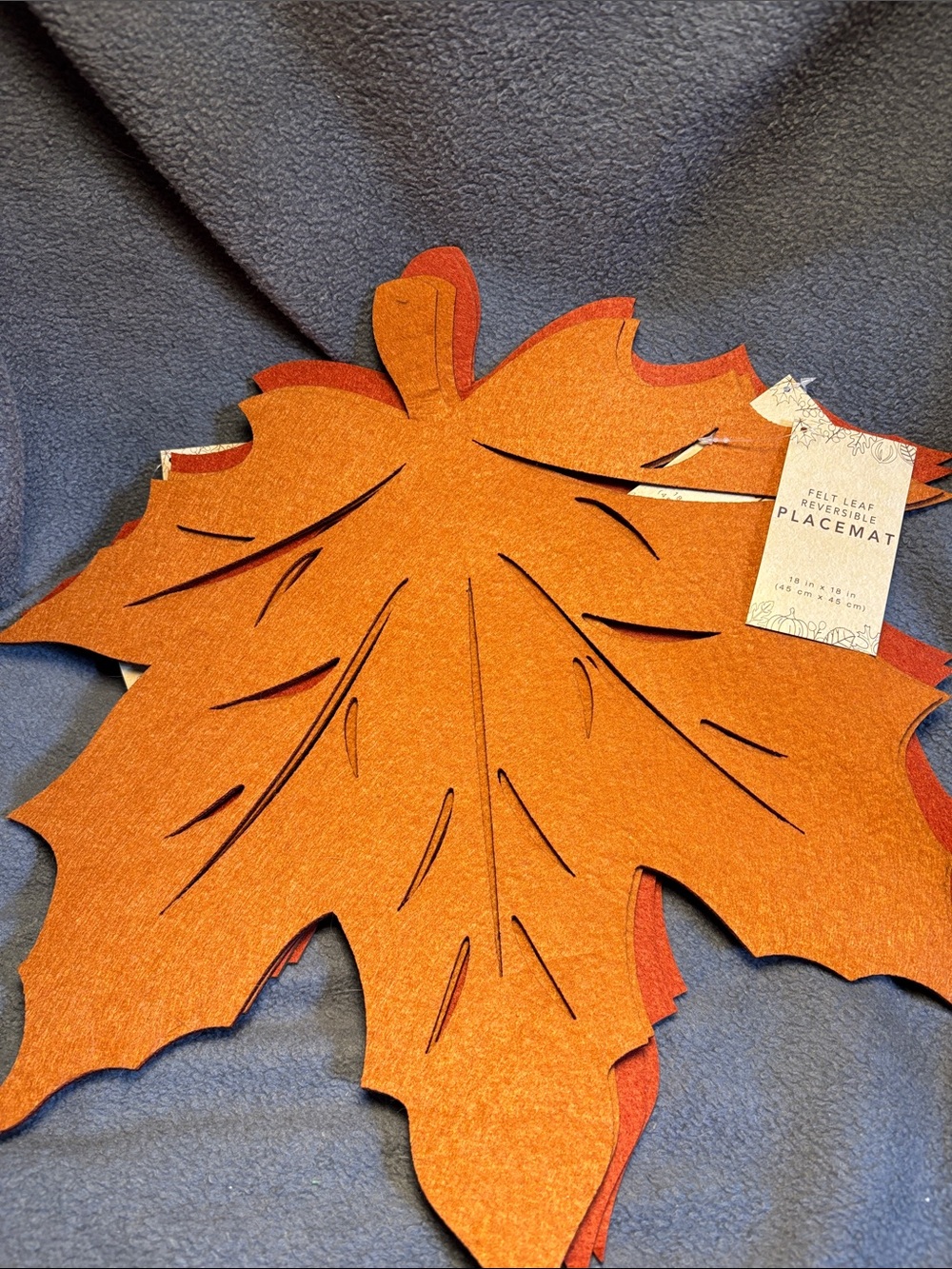 Liberty Muti Color Felt Leaf Placemat Set
